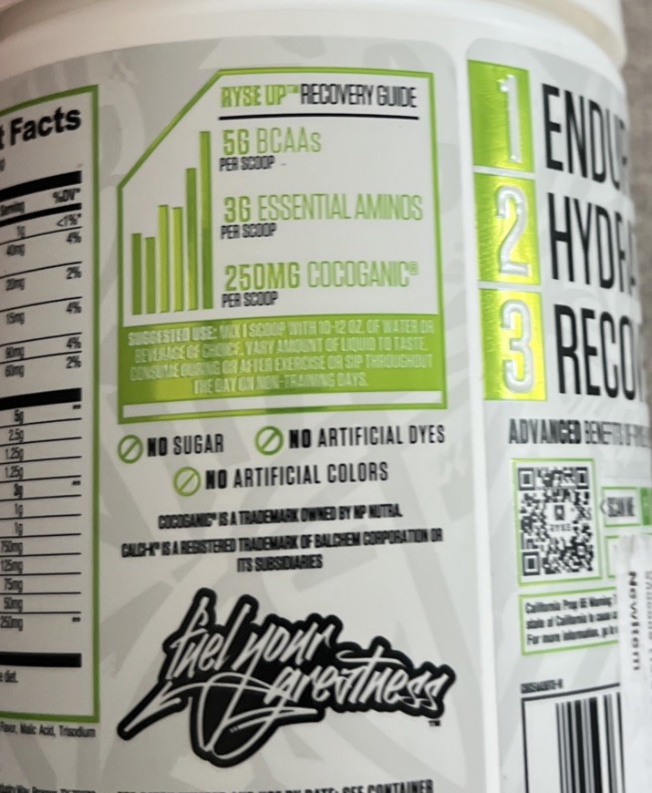 Ryse BCAA/EAA, Tropical Snocone, 13.3 oz (378 g) Amino Acids Sugar Free Exp 1/27