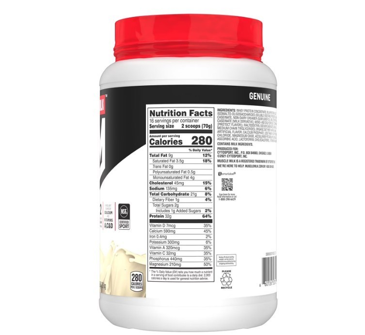 Muscle Milk Genuine 32g Whey Protein Powder, Vanilla Cream, 2.47 lbs. Best Price