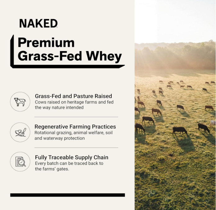 NAKED Strawberry Whey Protein Powder, 25g Protein, 24 Servings