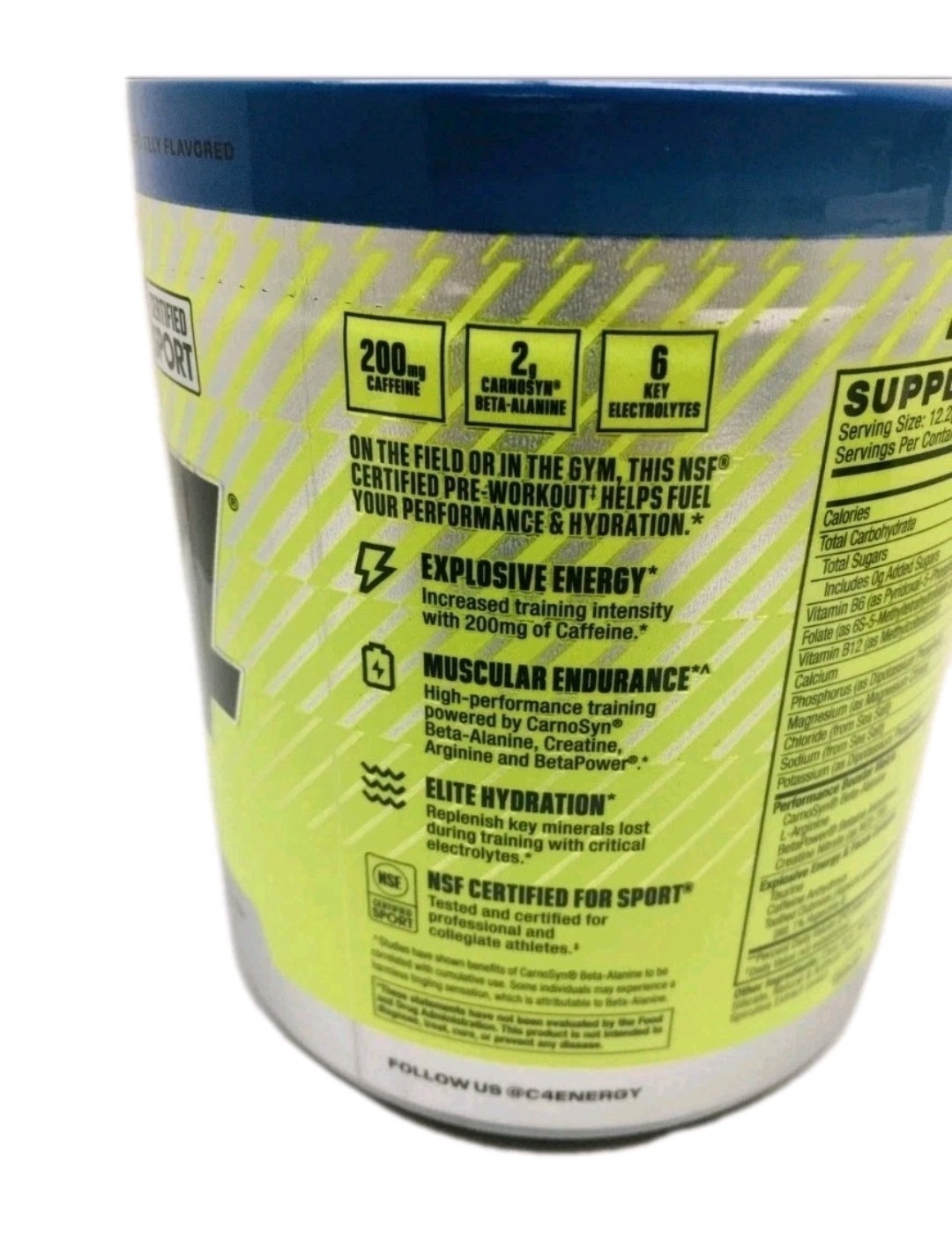 C4 Sport Pre-Workout – Icy Blue Razz – Size: 8.6 oz