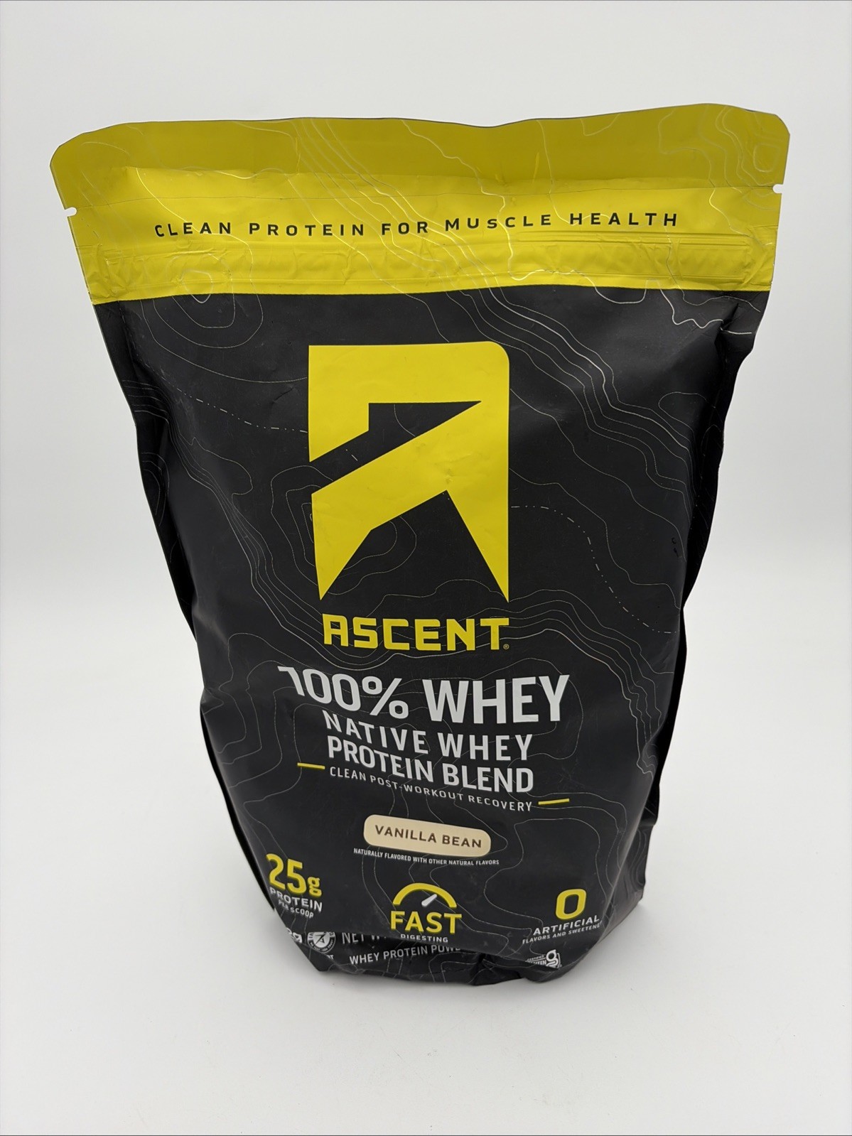 Ascent 100% Whey Protein Powder Vanilla Bean 2 Lb BB 5/07/26