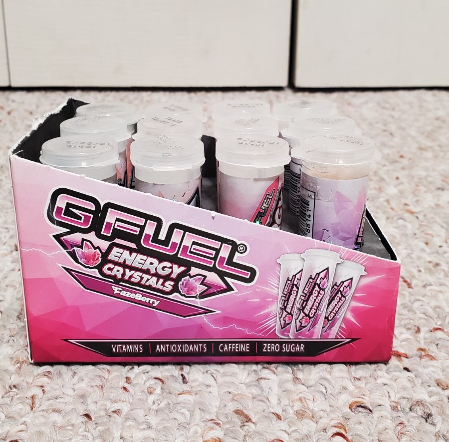 GFuel Energy Crystal Display With 12 Tubes (3 different flavors) DISCONTINUED