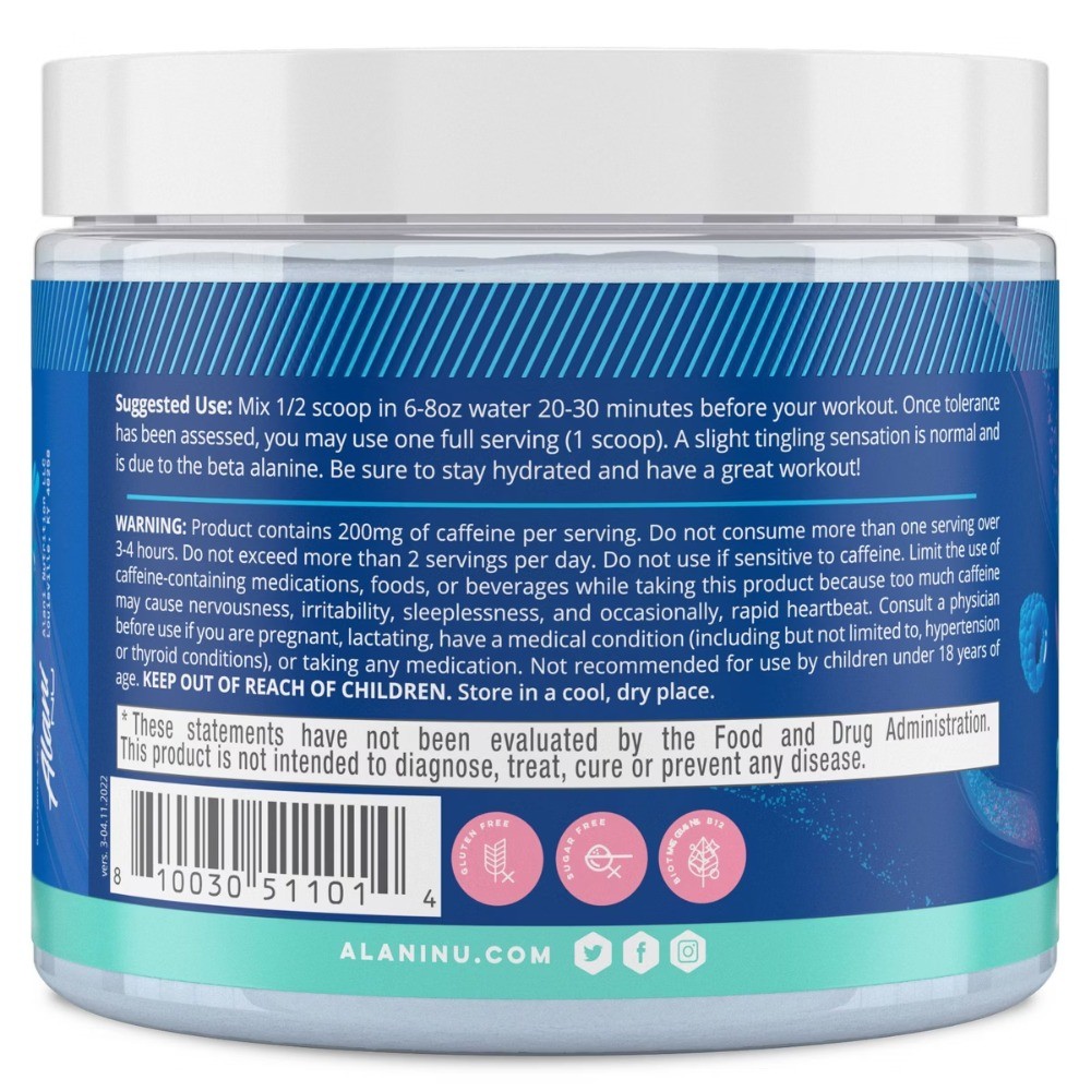 Nu Nutrition Pre-Workout Energy Supplement Powder – Breezeberry