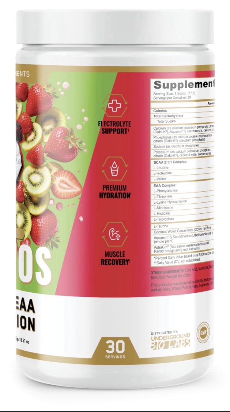 Panda Supplements Premium Aminos BCAA + EAA Hydration Powder New Sealed 525g