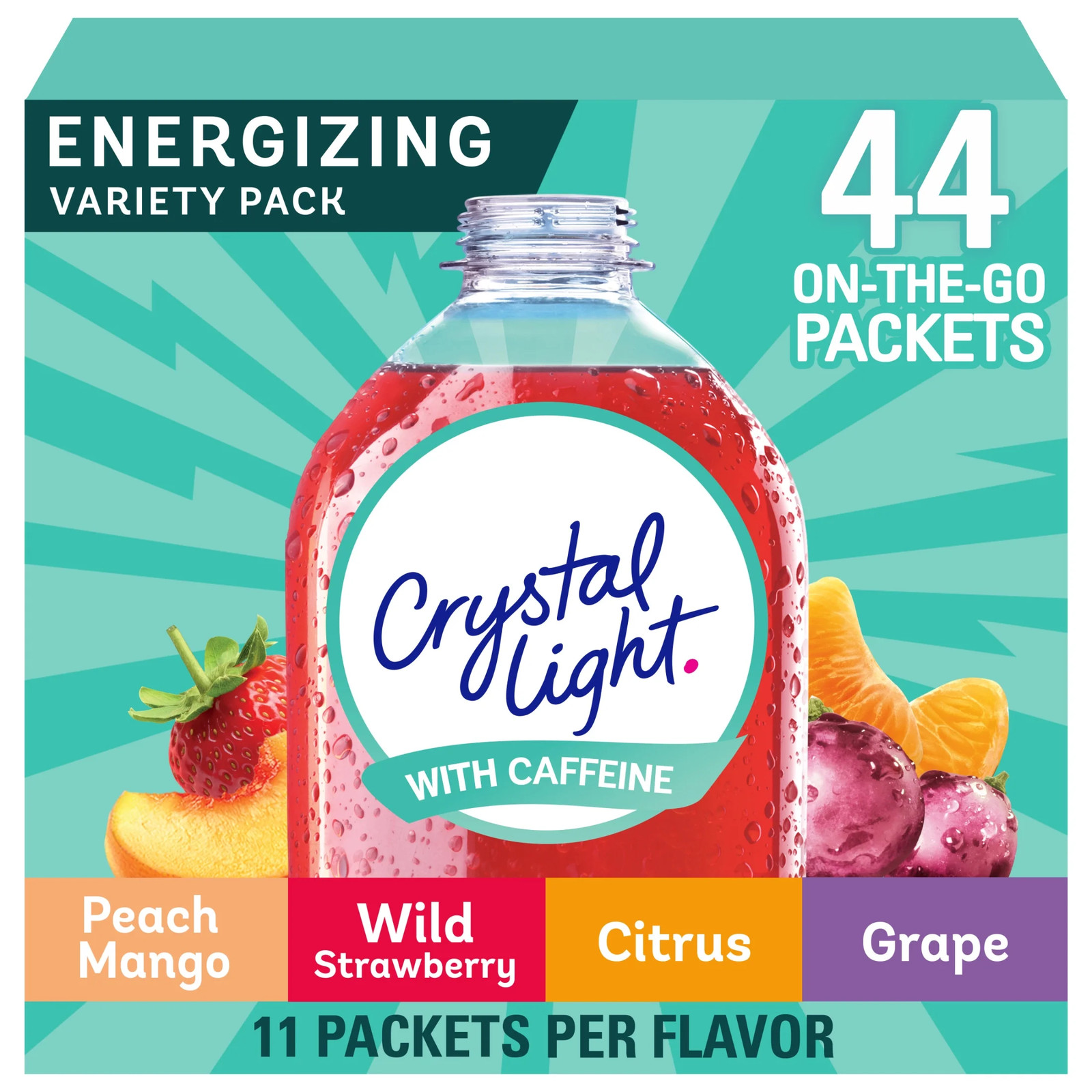 Crystal Light On-The-Go De 44 Ct Variety 3 Pack FREE FAST Shipping