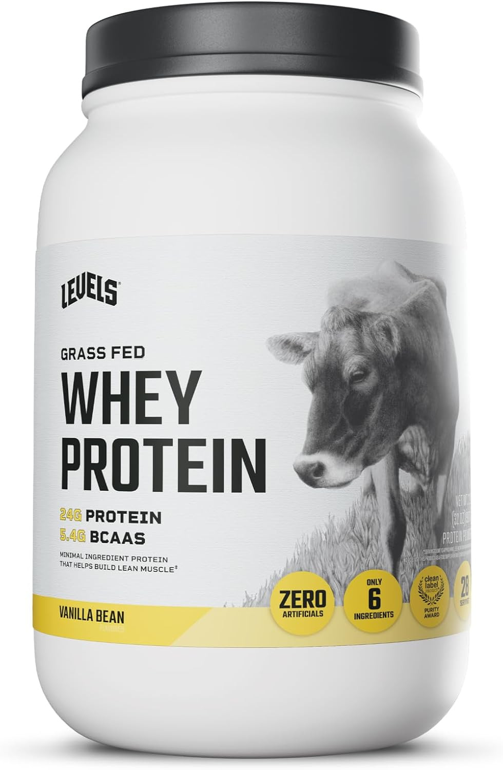 Levels Grass Fed Whey Protein Powder, No Artificials, 24G of Protein, Vanilla…