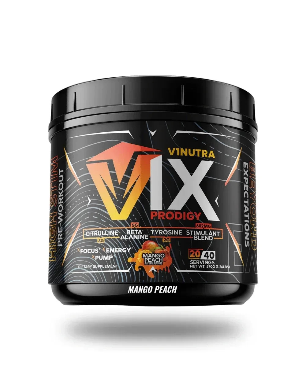 V1Nutra VIX Prodigy Pre workout **Peach mango** 09/26 EXPO