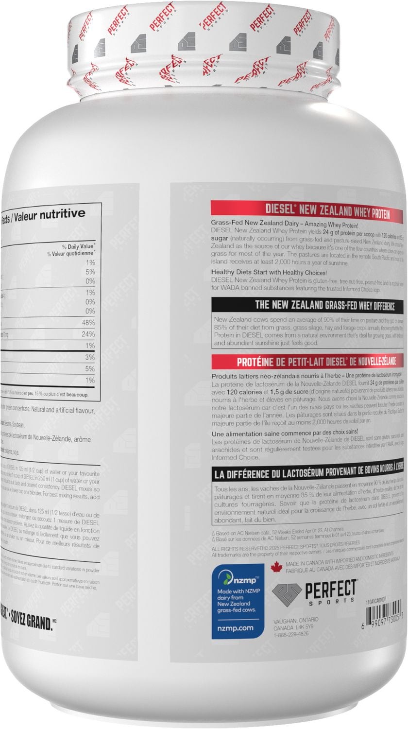 PERFECT Sports – DIESEL® New Zealand Whey Protein, Grass-Fed + Pasture-Raised Wh