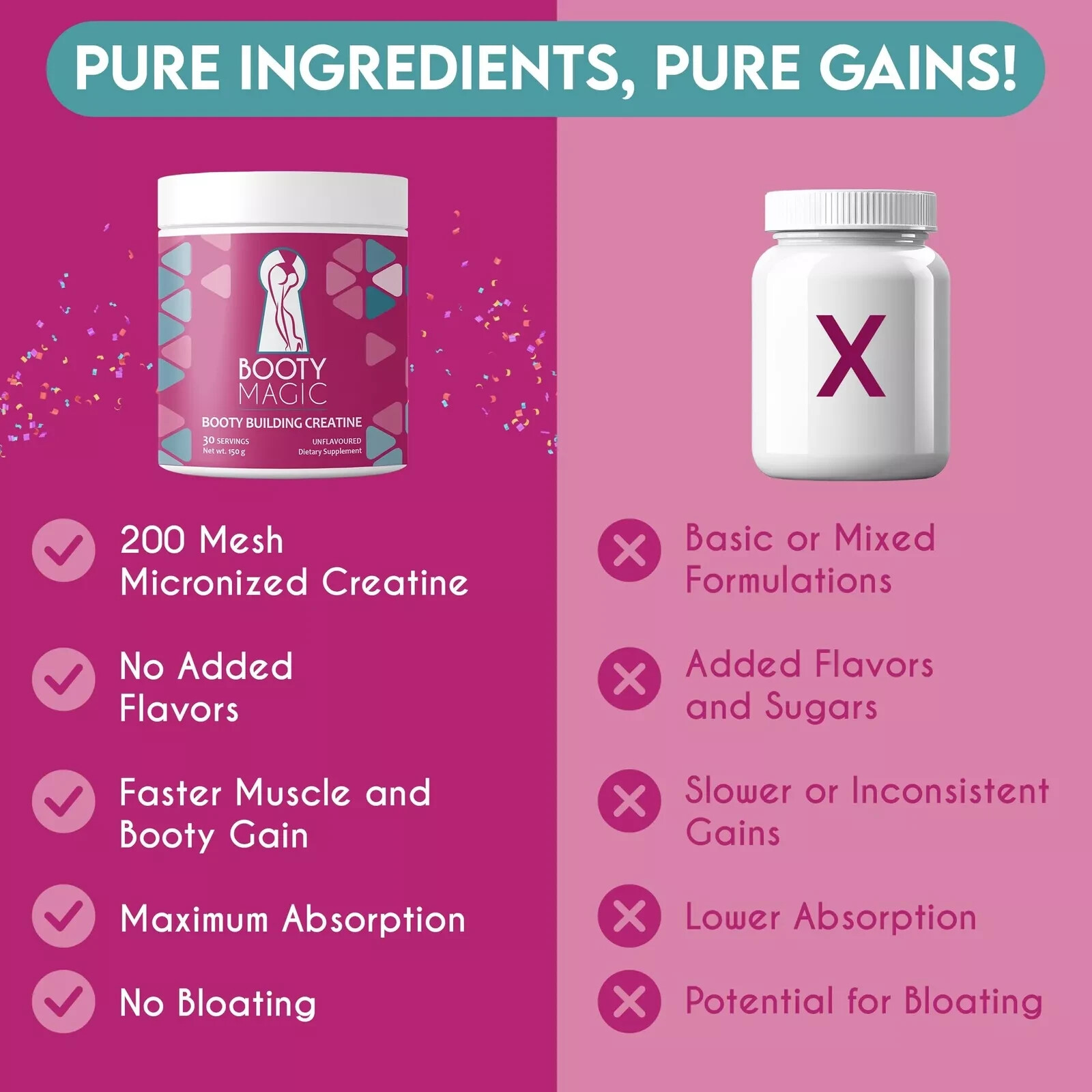 Booty Magic Booty Building Creatine – Unveil Glute Gains and Muscle Growth fo…