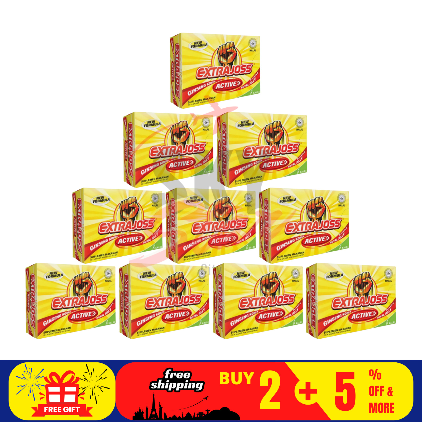 EXTRA JOSS Active Flavour 10 Box Energy Drink Powder Boost Stamina