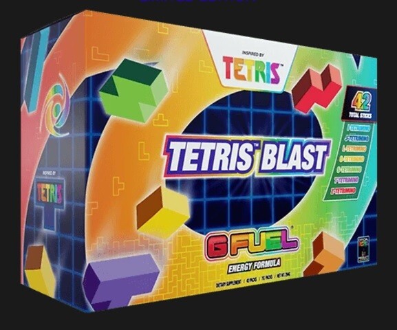G Fuel Tetris Tetrimino Collector’s Box w/ 42 Sticks in 7 Different Flavors