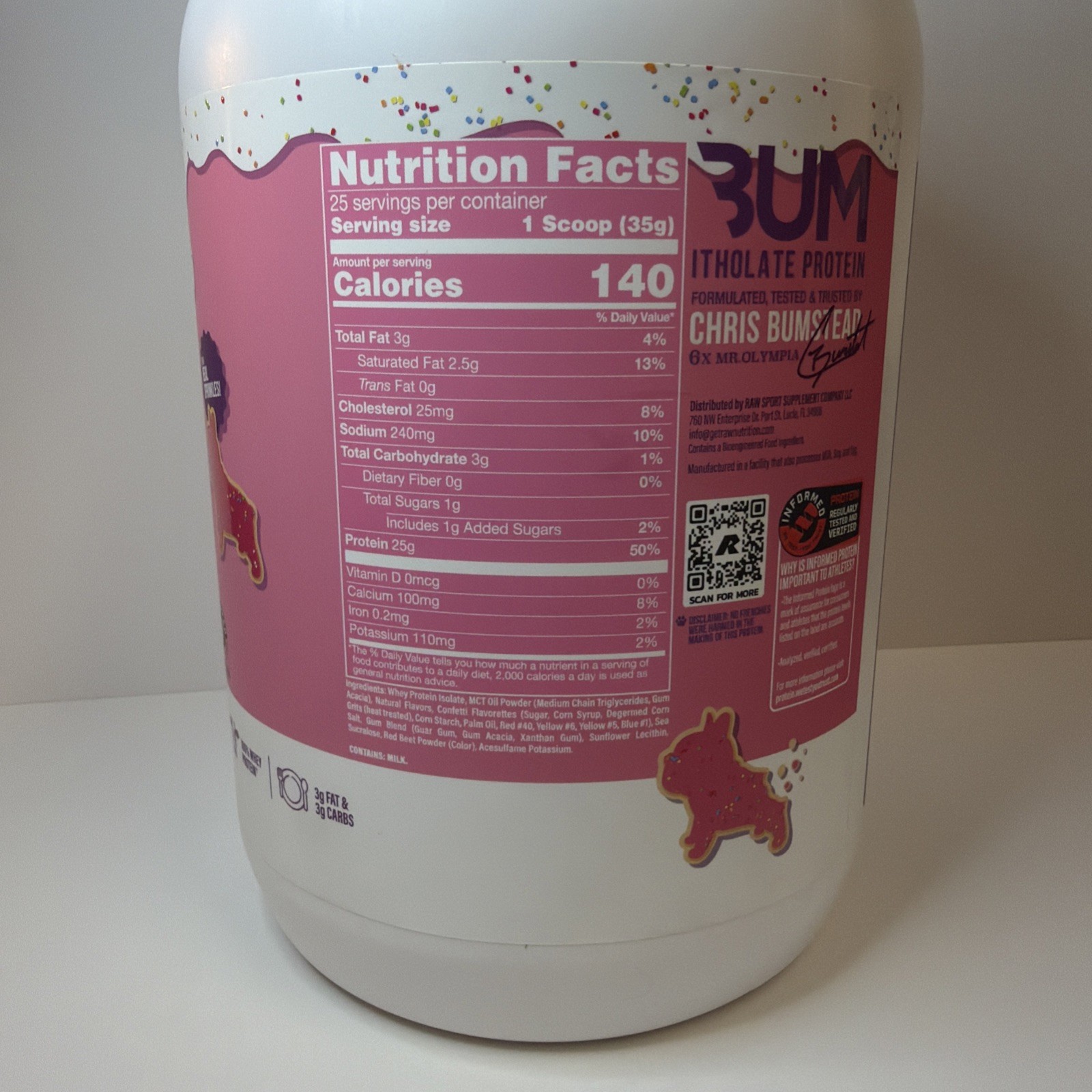 Raw Nutrition BUM Itholate Protein – Frosted Frenchie Cookie – New – 25 Servings