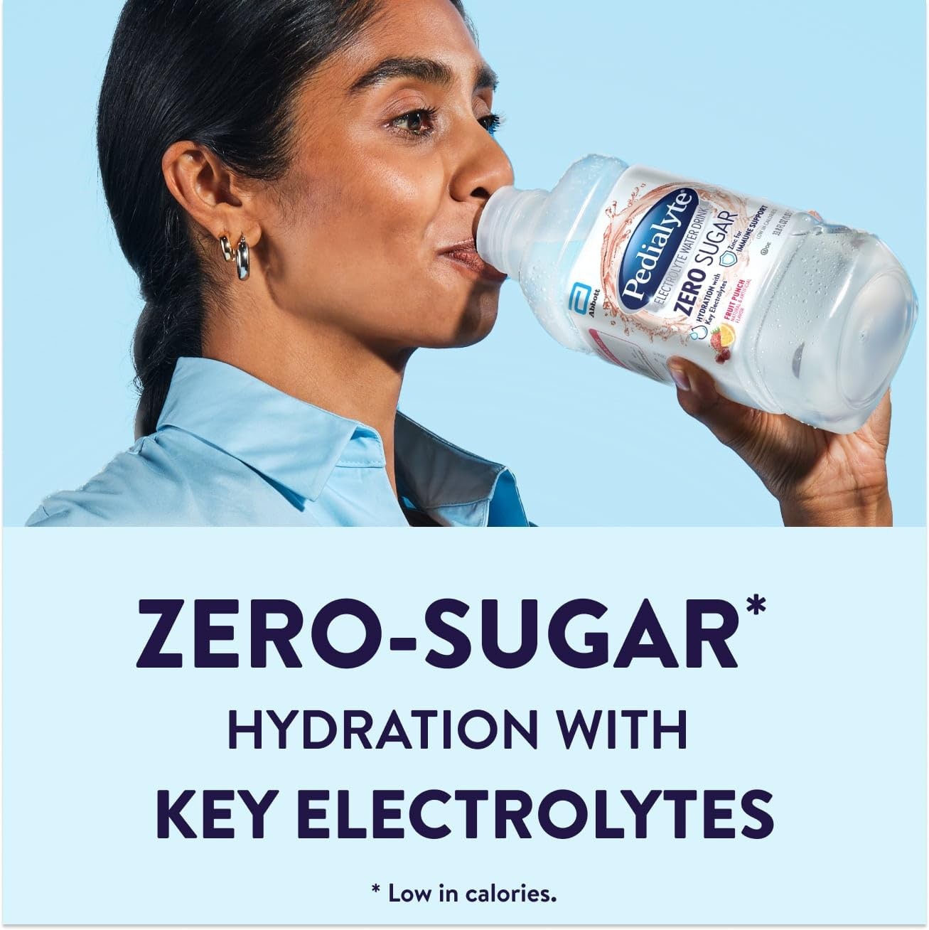 Pedialyte Electrolyte Water with Zero 33.8 Fl Oz (Pack of 4), Fruit Punch