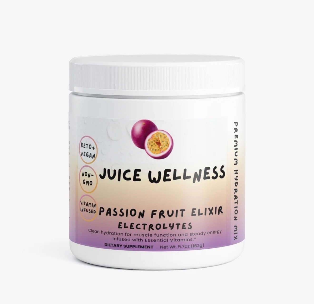 JUICE ELECTROLYTES Passionfruit Elixir-zero sugar, Keto, non-GMO, B Vitamins