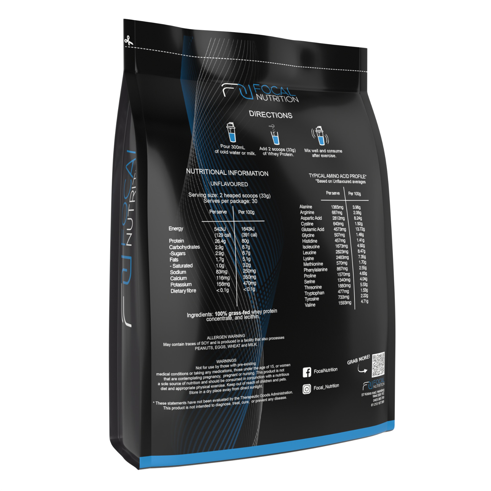 100% AUSTRALIAN LEAN WHEY PROTEIN CONCENTRATE *VANILLA* WPC PREMIUM GRASS-FED