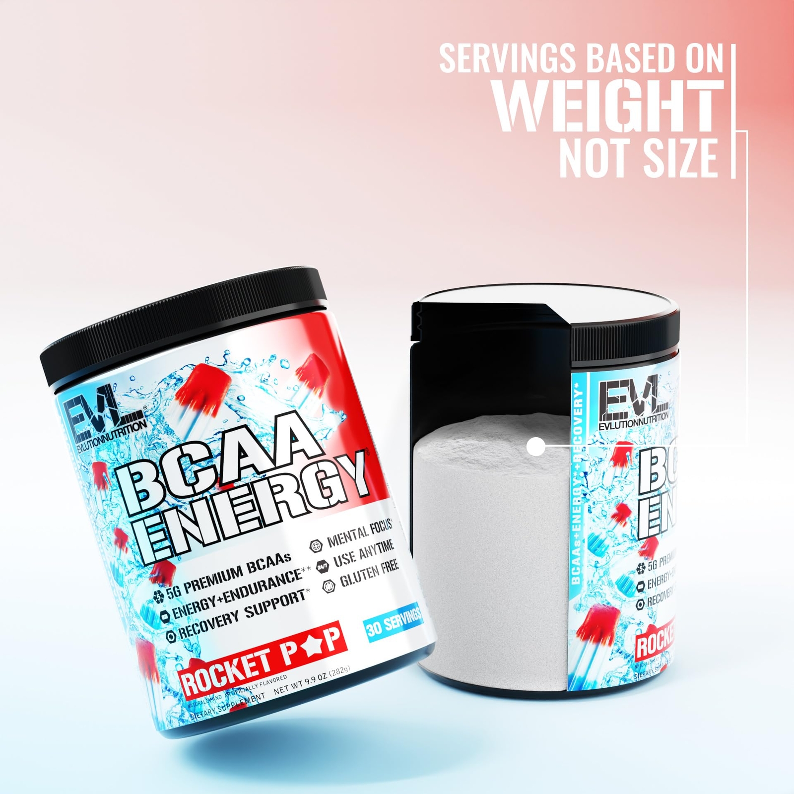 EVL BCAA Energy Supplement 30 Servings Preworkout Drink for Recovery and Energy