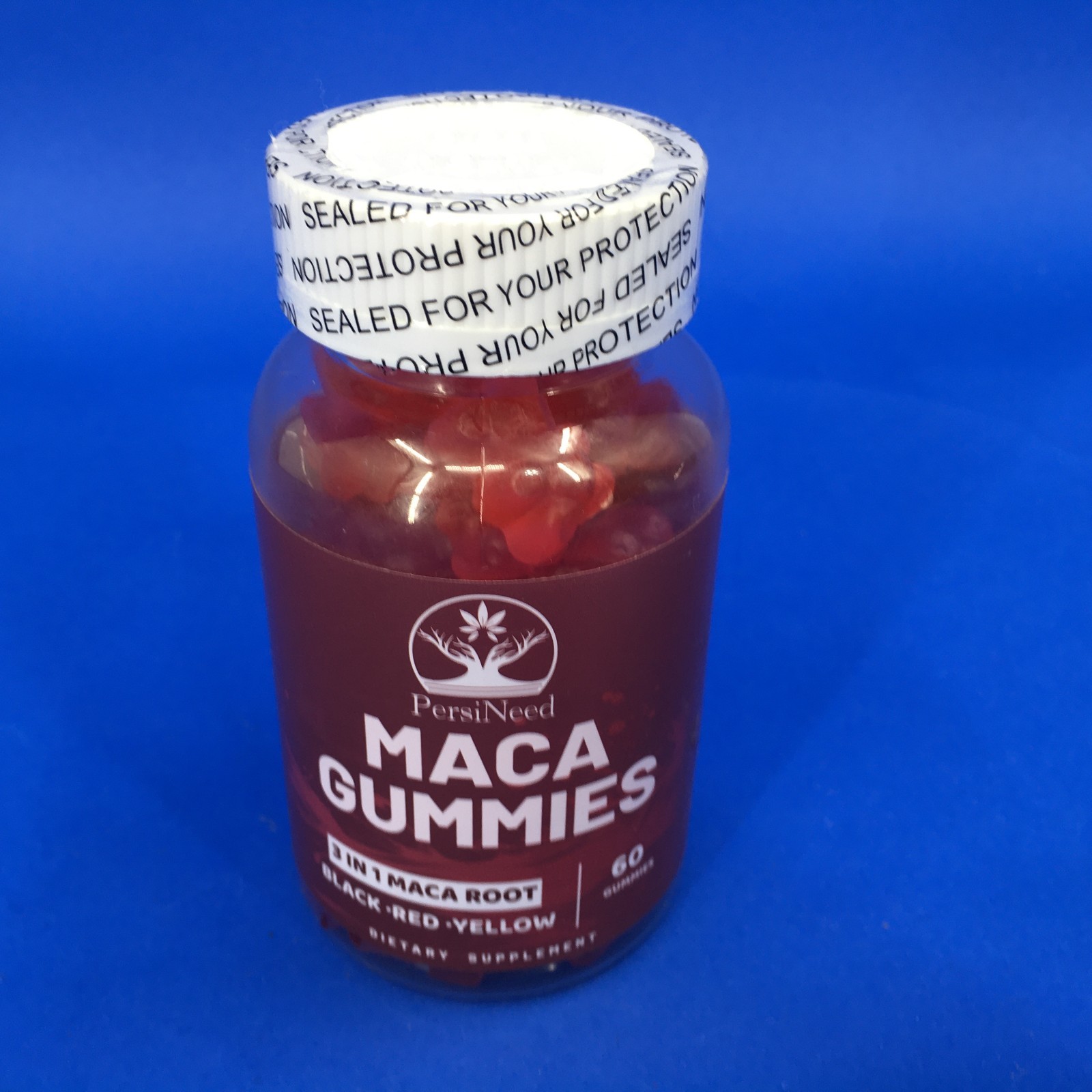 PersiNeed Maca Gummies 3-in-1 Maca Root Black Red Yellow 60 Gummies