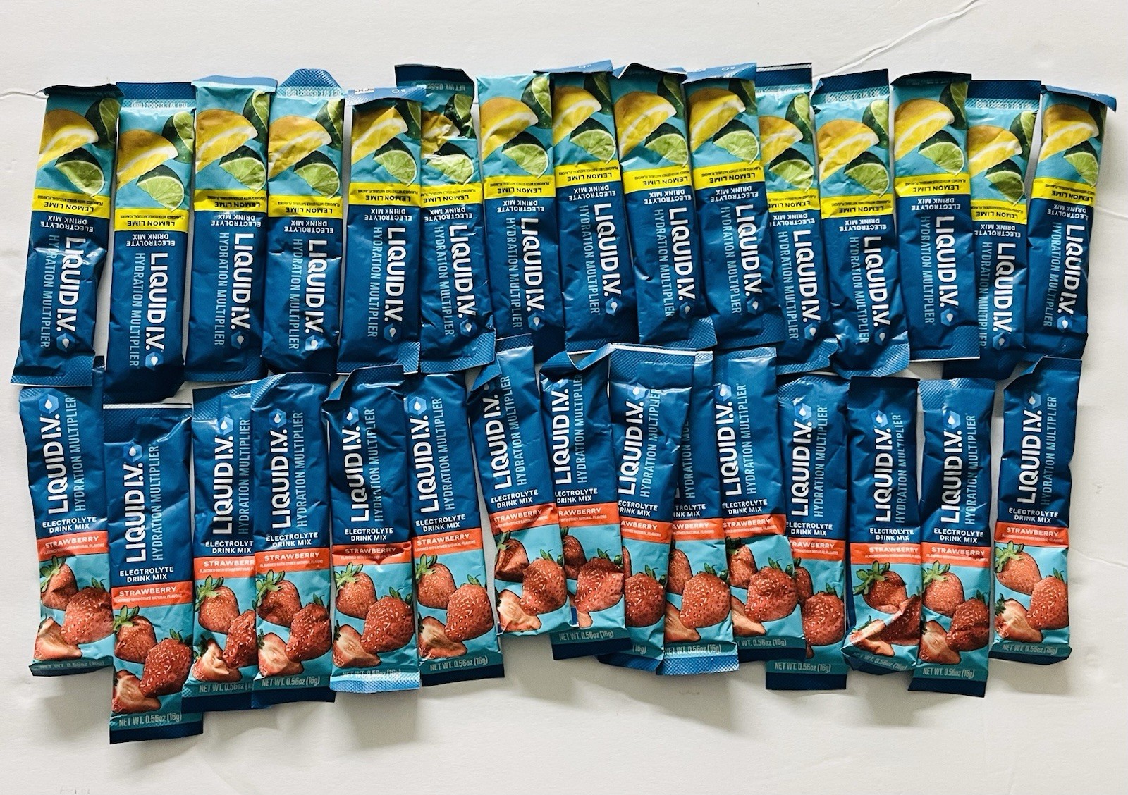 Liquid I.V. Hydration Multiplier 30 Sticks Lemon Lime Strawberry Exp 2027+ Read