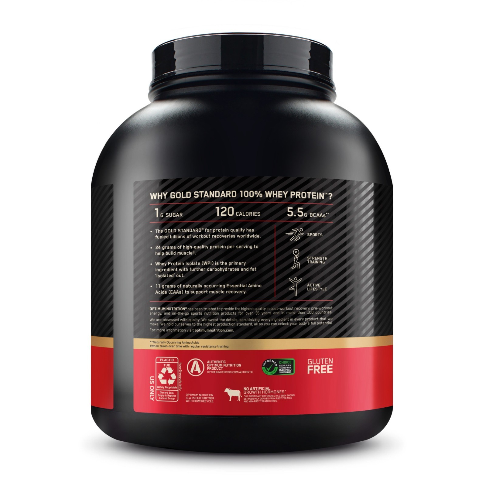 Optimum Nutrition Gold Standard 100% Whey Protein,Double Rich Chocolate,3.89 lb