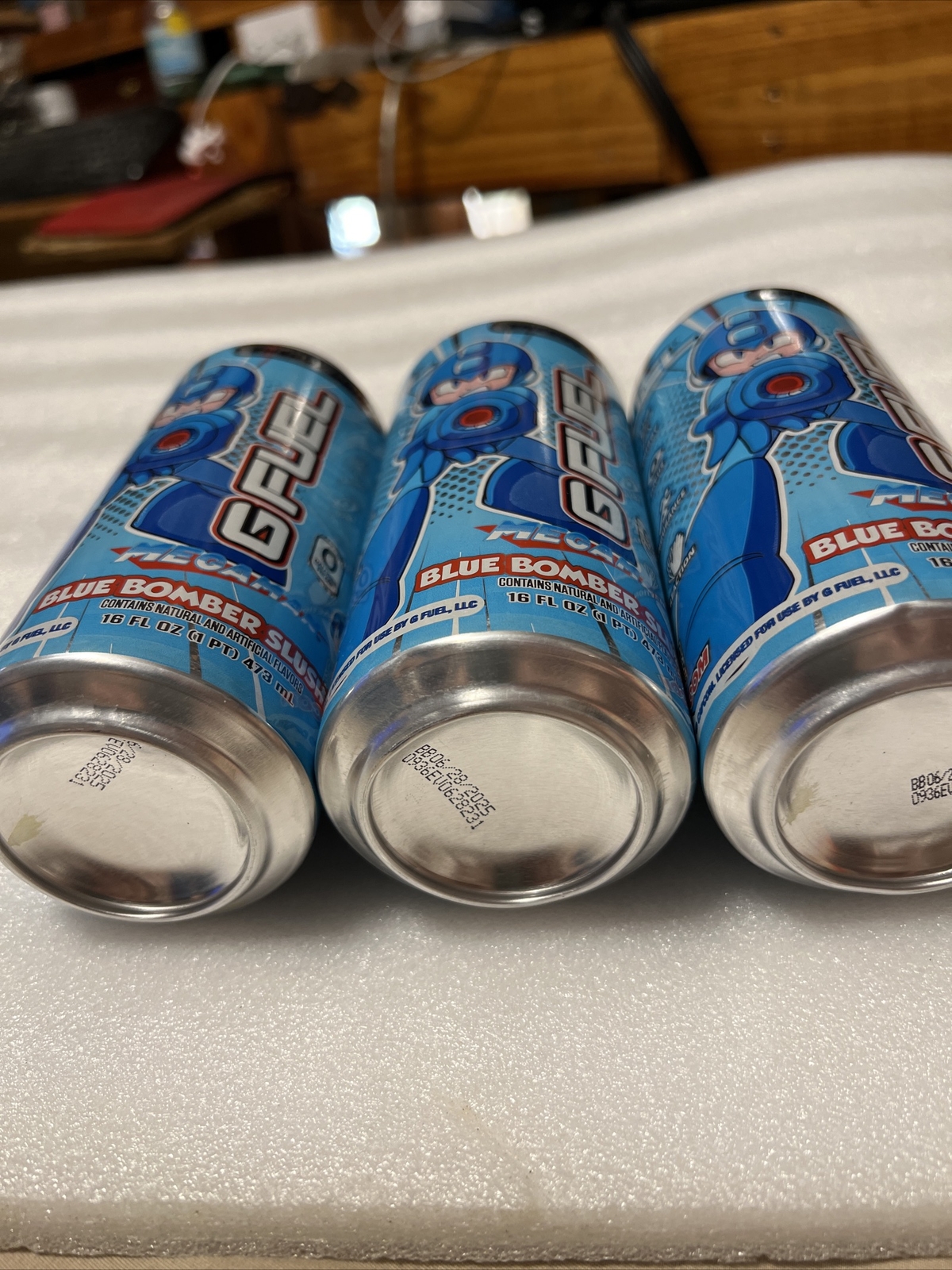 Megaman Blue Bomber Slushee G Fuel Energy Drink LIMITED EDITION Lot Of 3