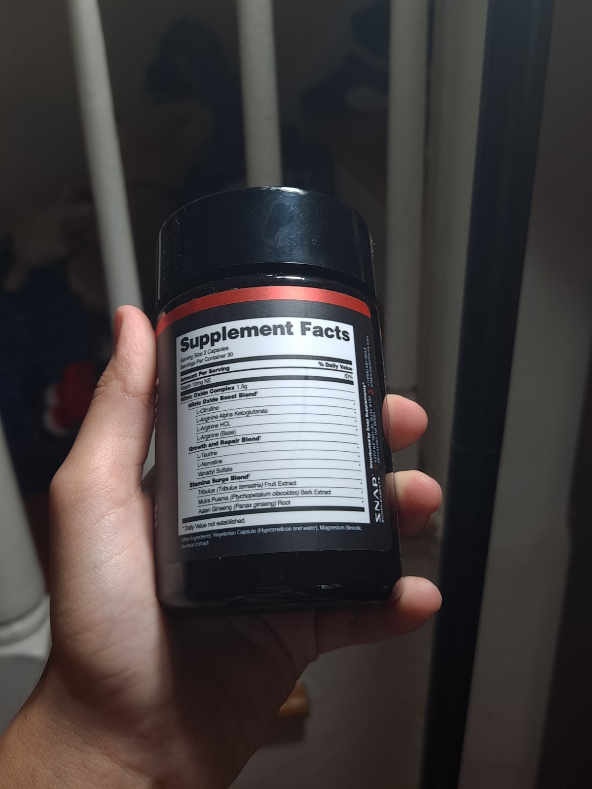 SNAP Nitric Oxide Booster 1500mg L-Arginine L-Citrulline Clean Label Certified