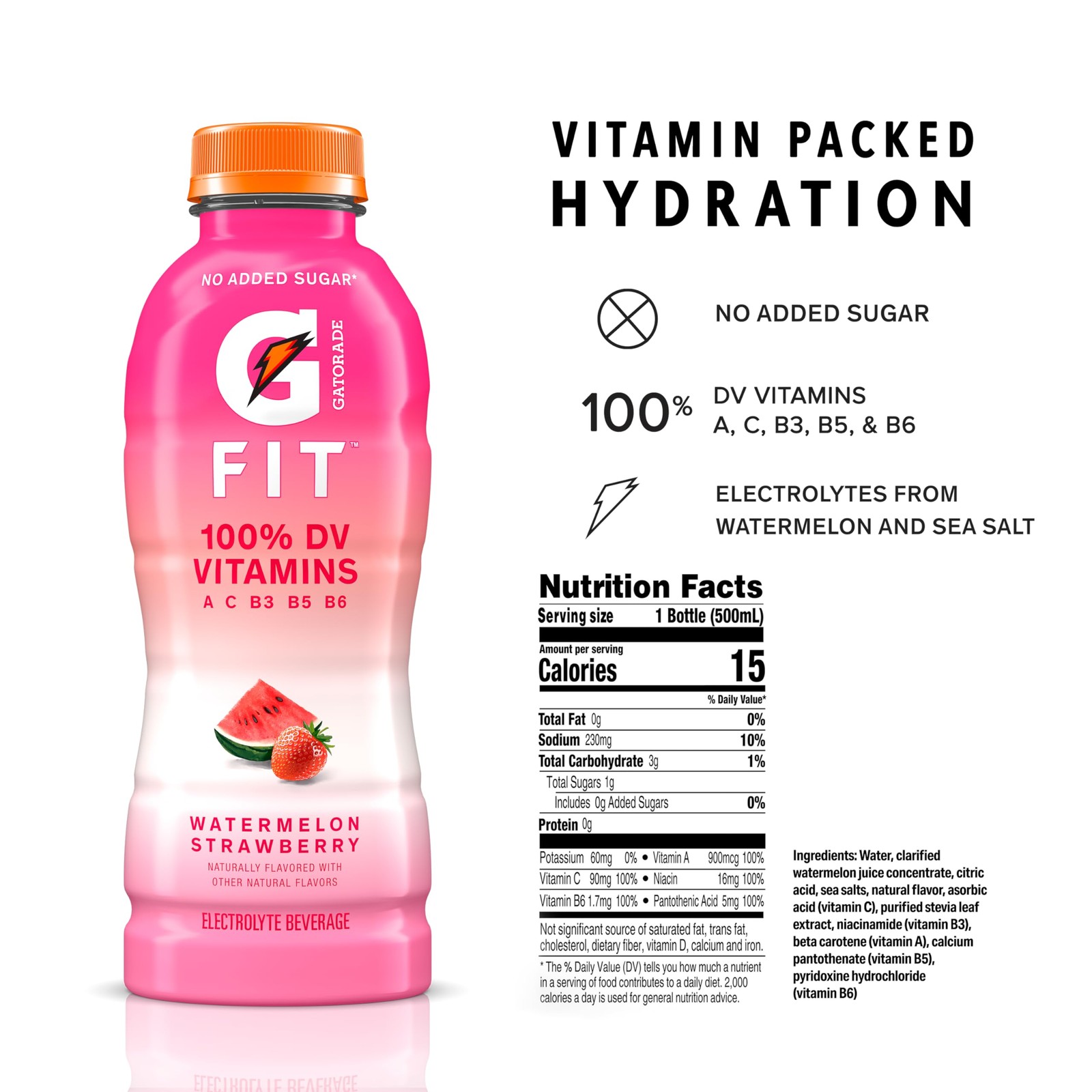 Gatorade Fit Electrolyte Beverage, Healthy Real 16.9 Fl Oz (Pack of 12), Red