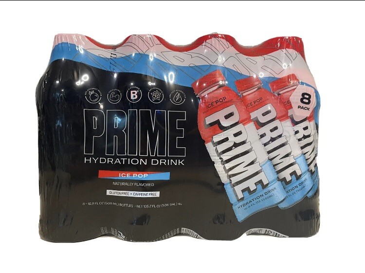 Prime Hydration Drink Ice Pop 8 Pack LOGAN PAUL KSI Sealed 8 Pack Of Prime