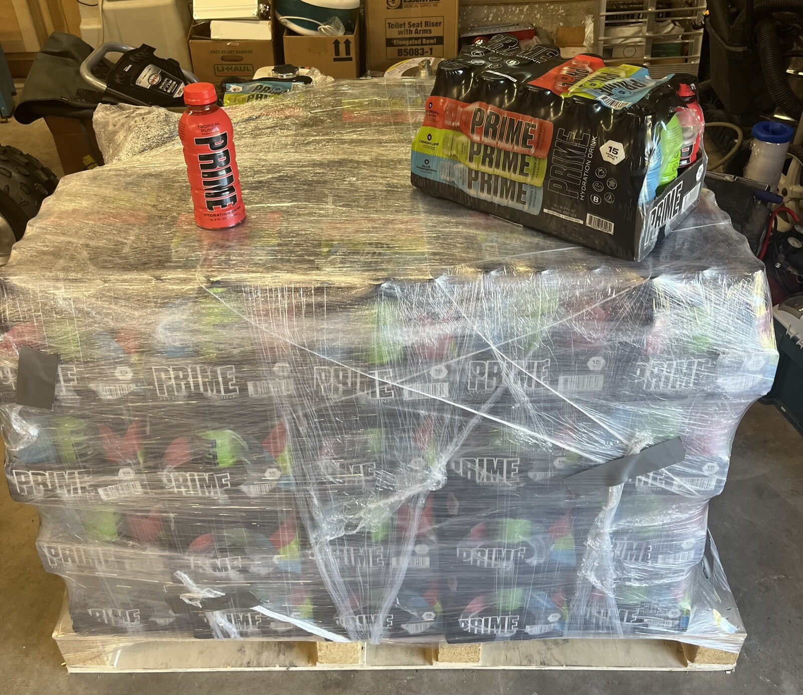 Prime Hydration Drink 16.9 oz – Pack of 15, Lemon, Blue, Raspberry, Tropical