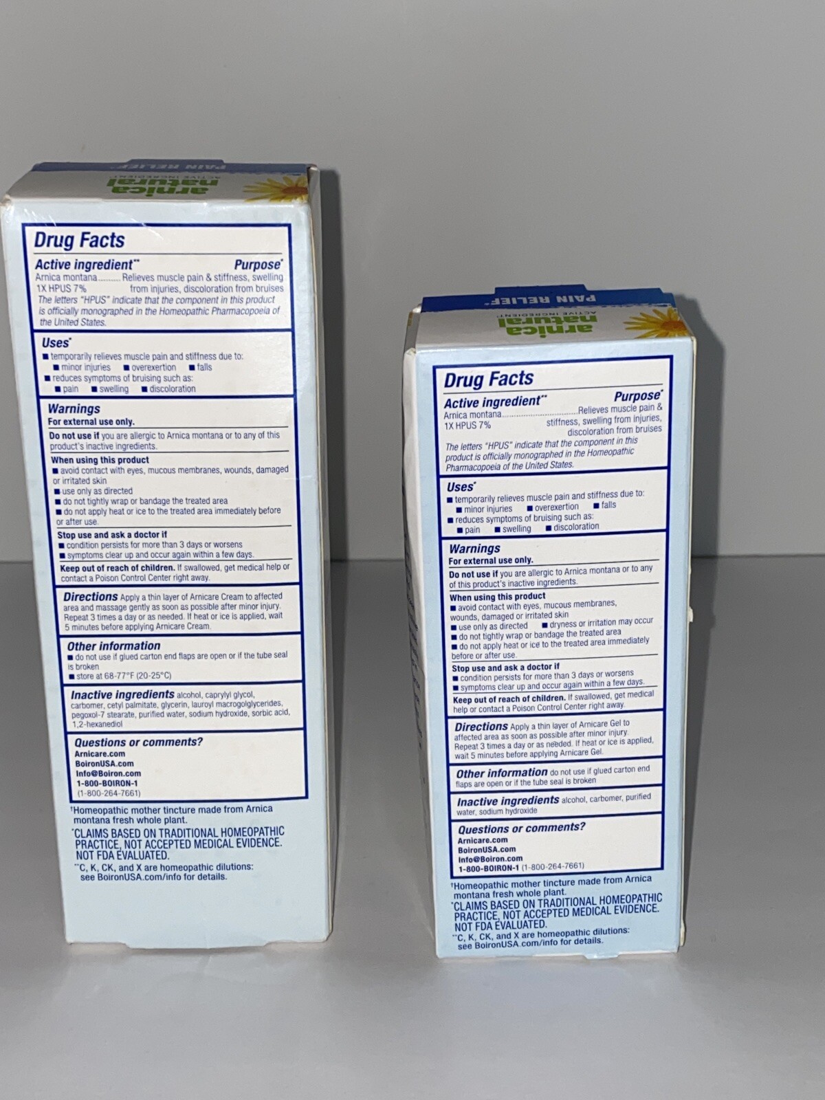 Set Of 2 Boiron Arnicare 1 Cream Pain Relief 4.2 Ounce And 1 Gel 2.6 Oz Plz Read