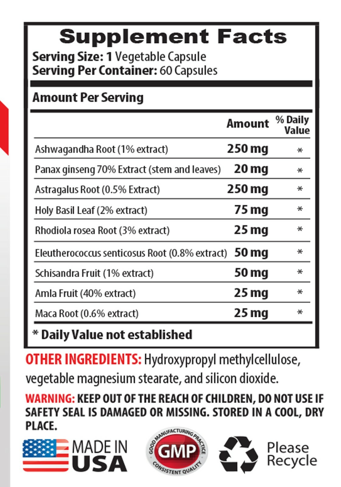 astragalus root – ADAPTOGEN COMPLEX 770MG – hormone balancing supplement 3B