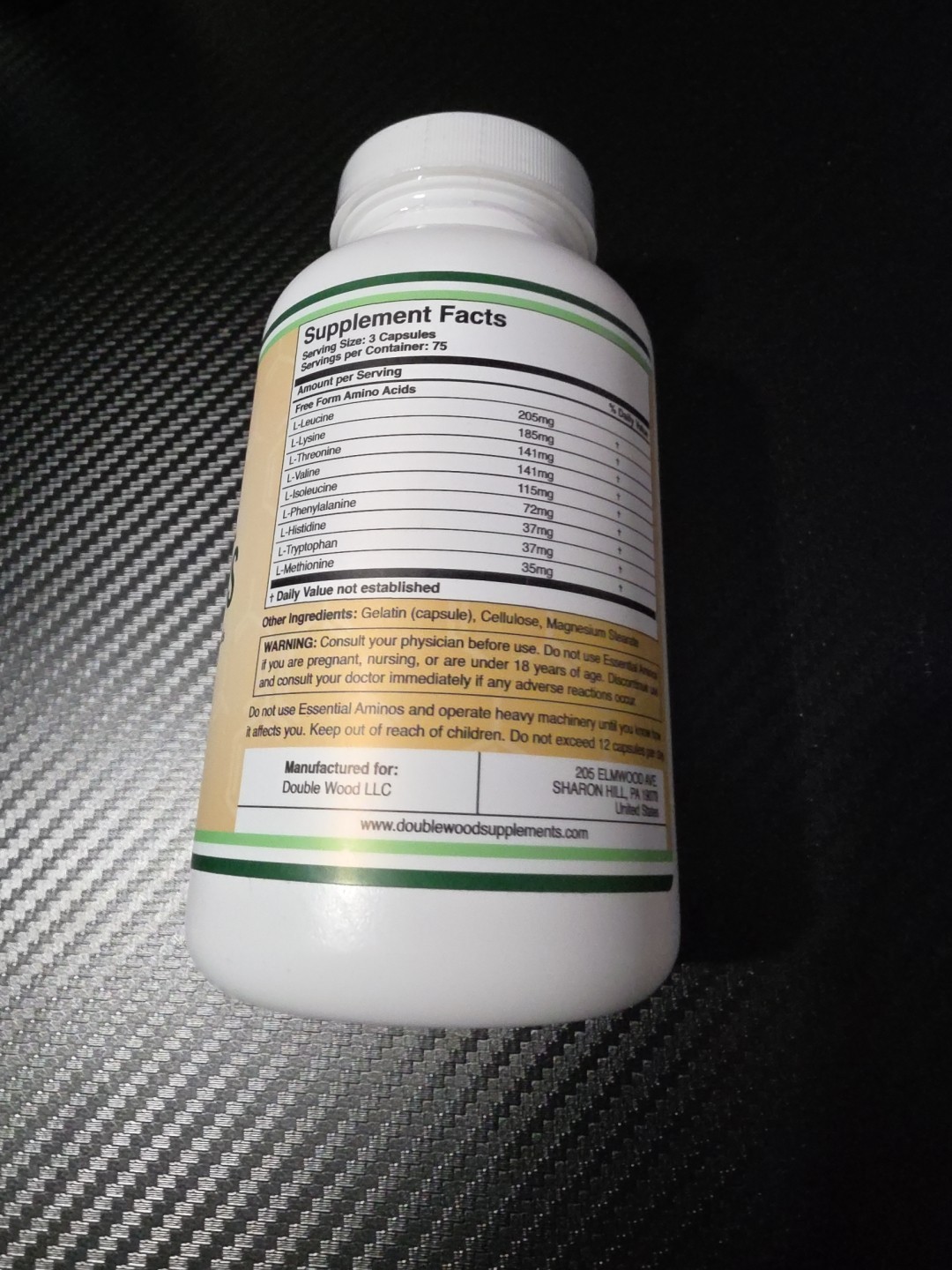 Double Wood Essential Amino Acids 225 Ct Supports Muscle Growth Recovery