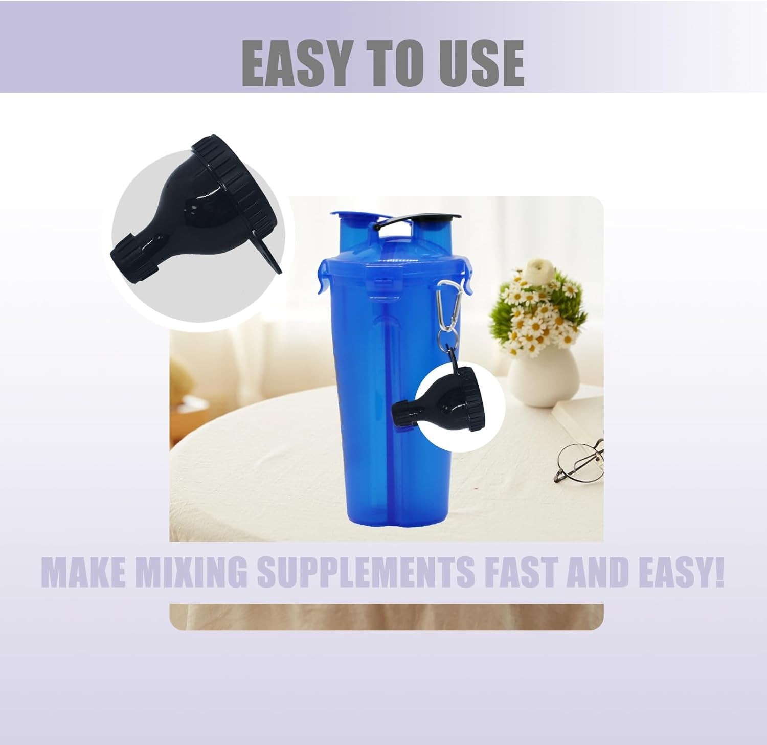 2Pack Protein Powder Container to go Portable Supplement Funnels for Filling …