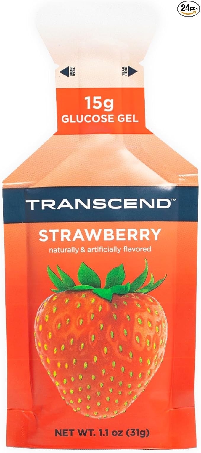 Energy Gel Pack 24 Count 1.1 Ounce Strawberry Flavor Fast Acting Carb Boost