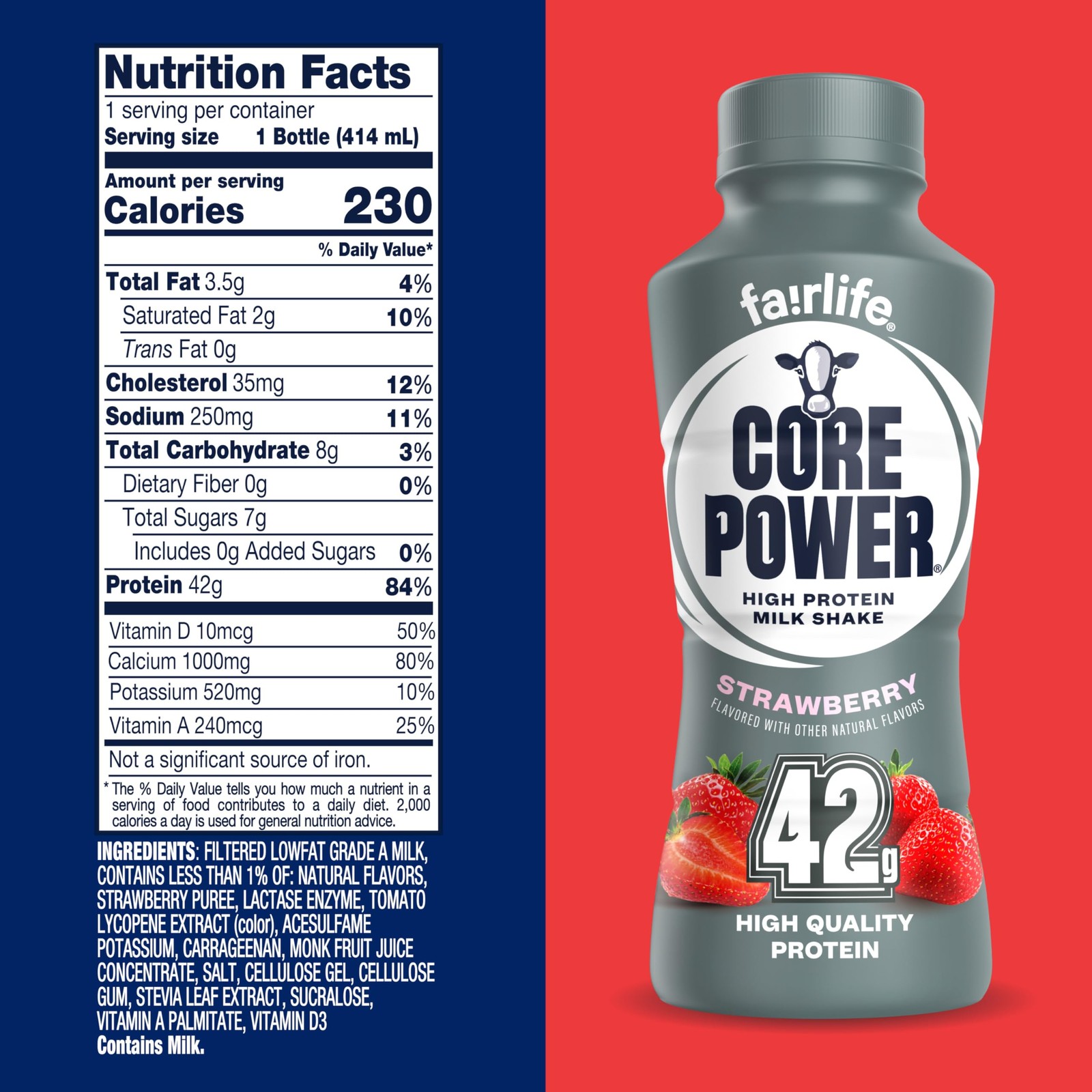 Core Power Elite High Protein Shake, 14 Fl Oz (Pack of 12), Strawberry
