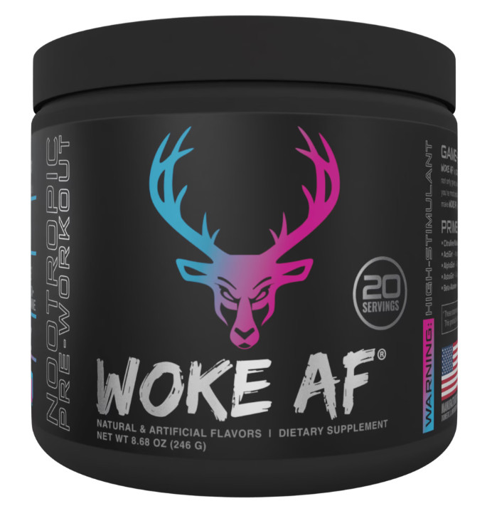 Bucked Up Woke AF Pre-Workout Powder 333mg Caffeine Miami 20 Servings