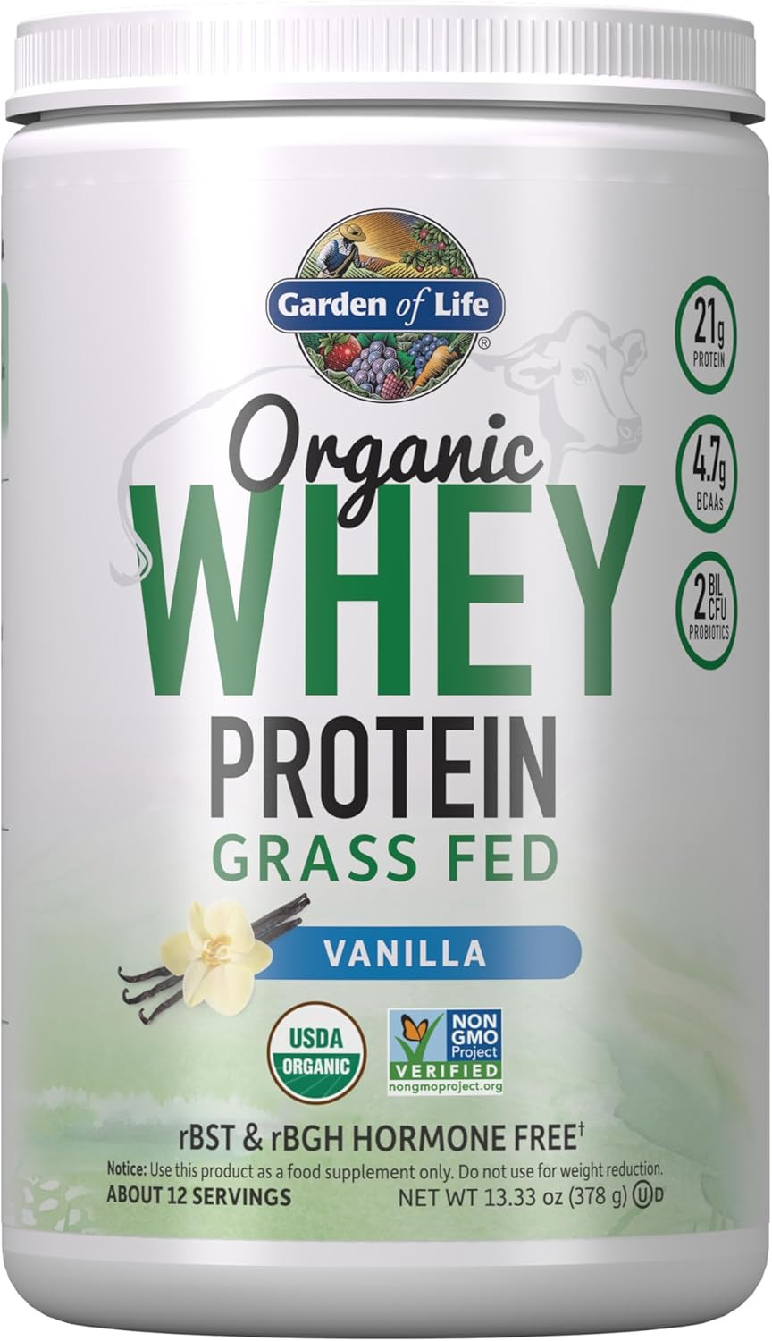 Grass Fed Whey Protein Powder Vanilla – 21G Protein for Women & Men + Probiotics