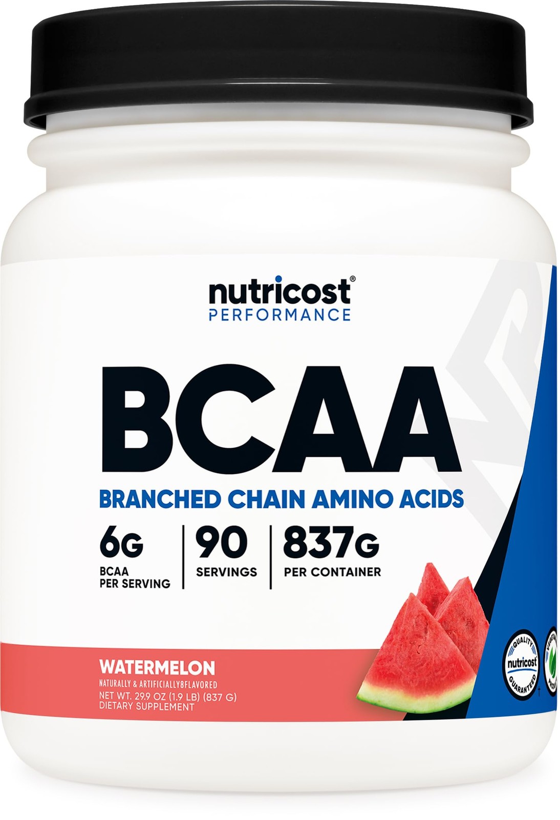 Nutricost BCAA Powder (Watermelon, 90 1.79 Pound (Pack of 1), Pinkish-red