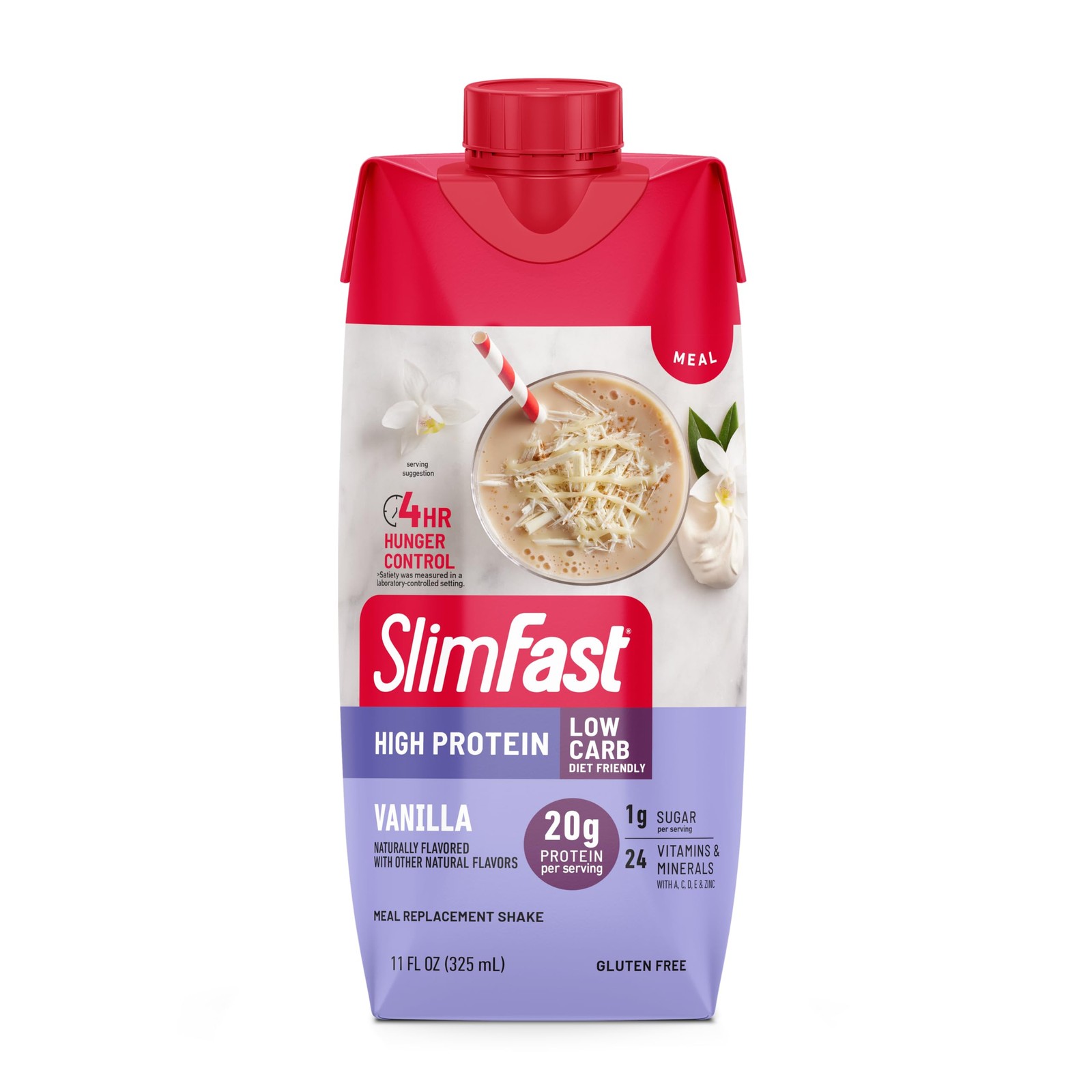 SlimFast Protein Shake, Vanilla- 20g Protein, 132 Fl Oz (Pack of 1), Vanilla