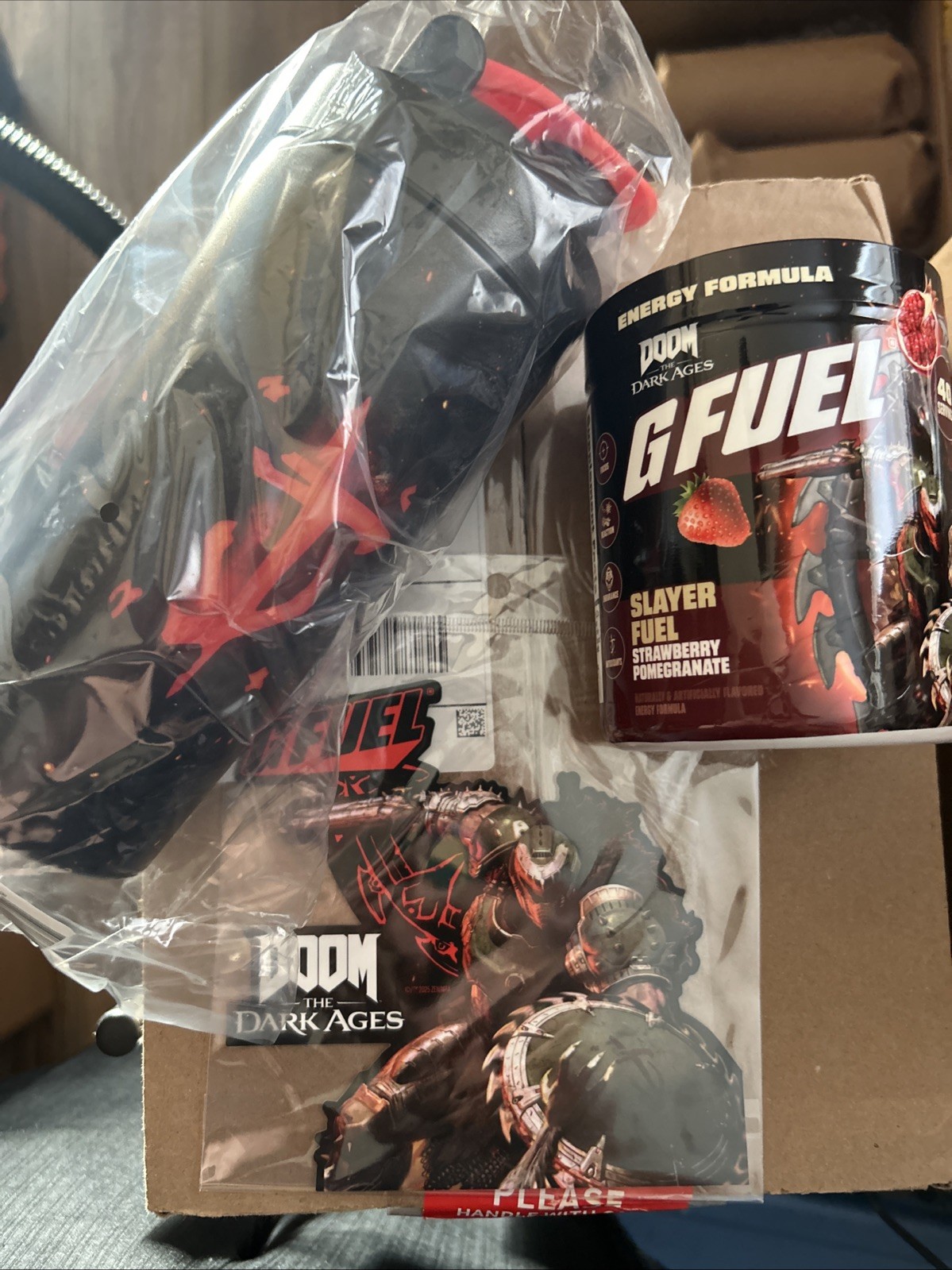 GFUEL DOOM The Dark Ages Collectors Box W/ Shaker And G FUEL Tub