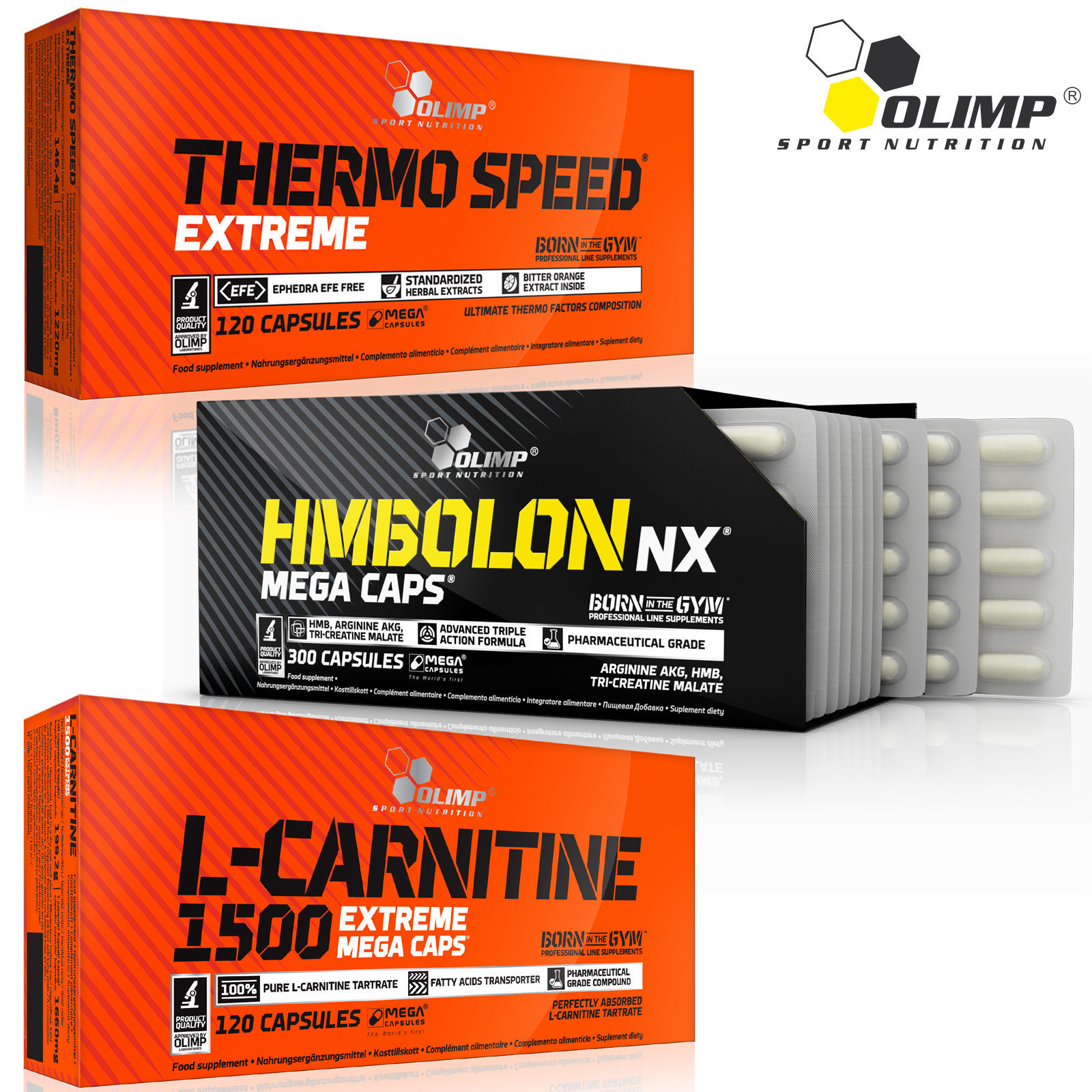 Thermo Speed Extreme + HMBolon + L-Carnitine 90/180 Caps Fat Burner HMB Creatine