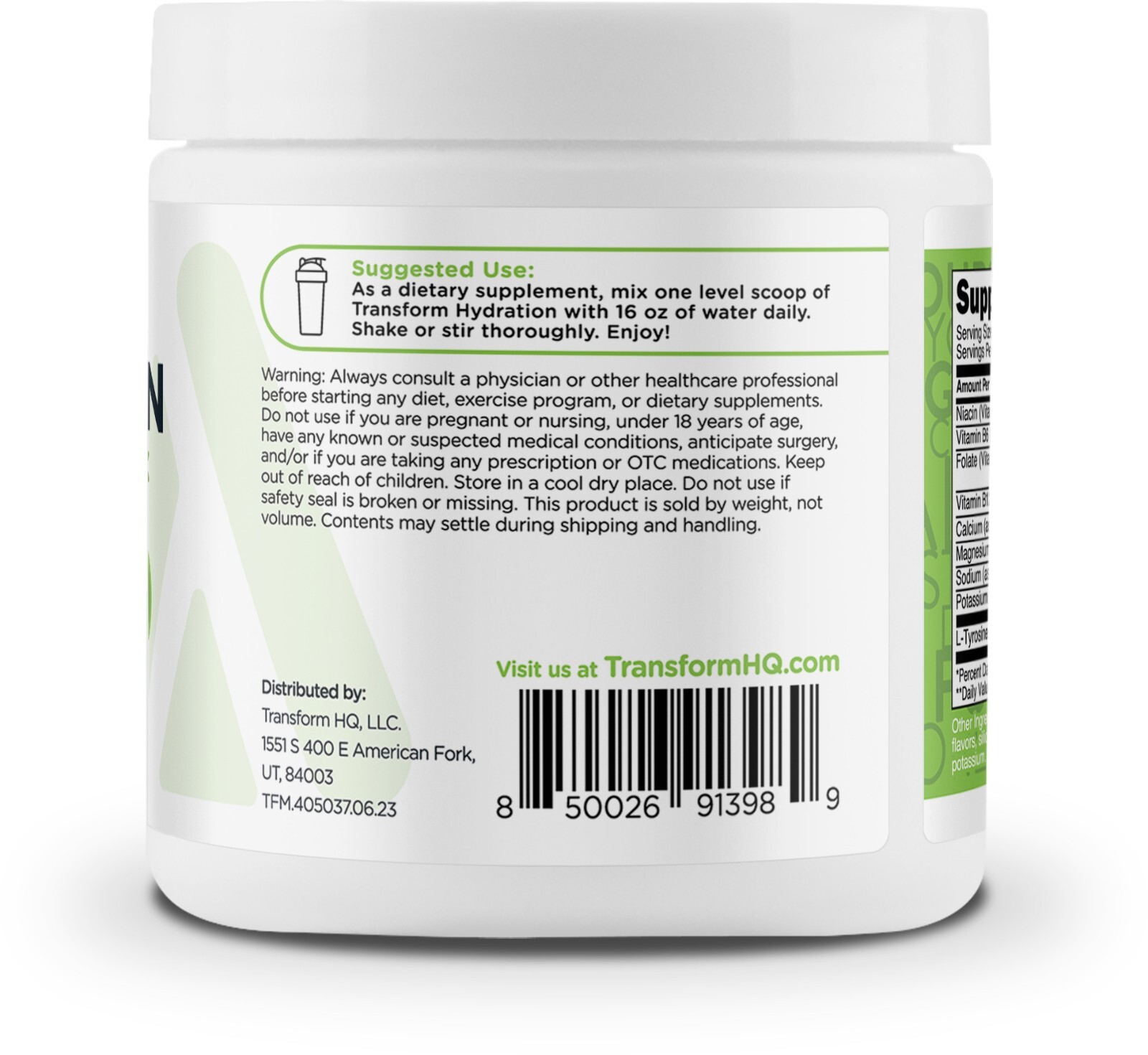 TransformHQ Hydration 42 Servings (Cherry Limeade) – Electrolyte Drink Mix