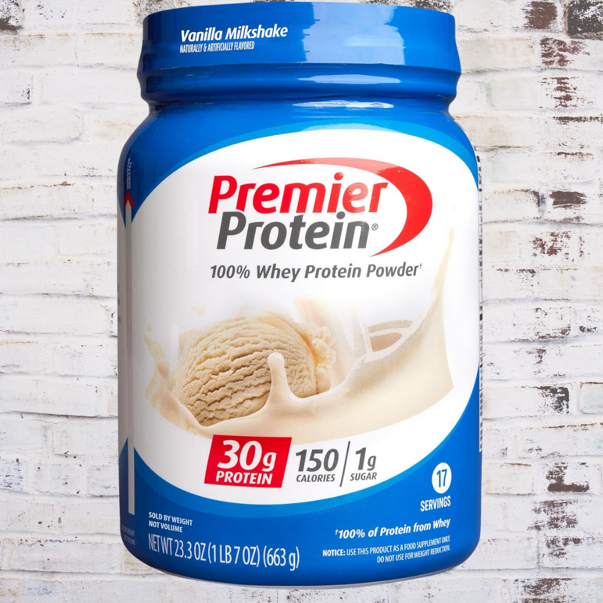 Powder, Vanilla Milkshake, 30g Protein, 1g Sugar, 100% Whey Prot