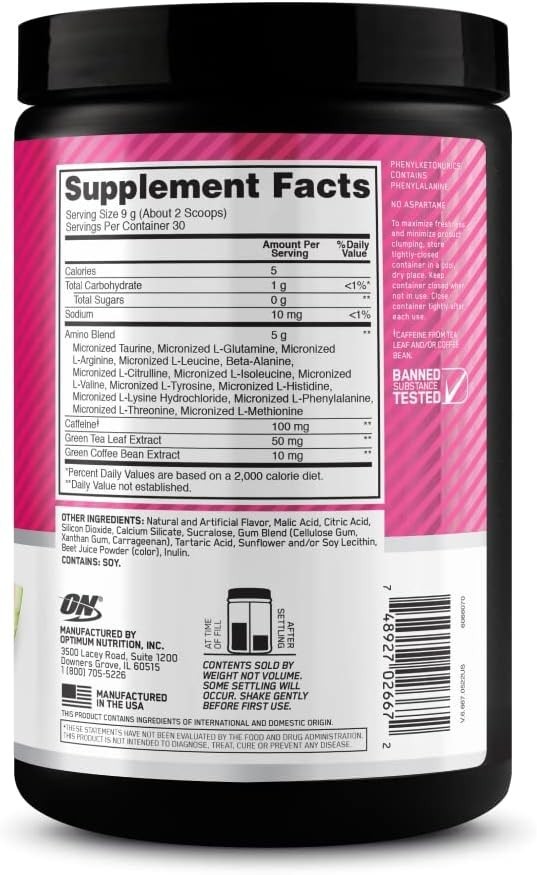 Essential Amino Energy Powder – Watermelon, BCAA, Keto Friendly, 30 Servings
