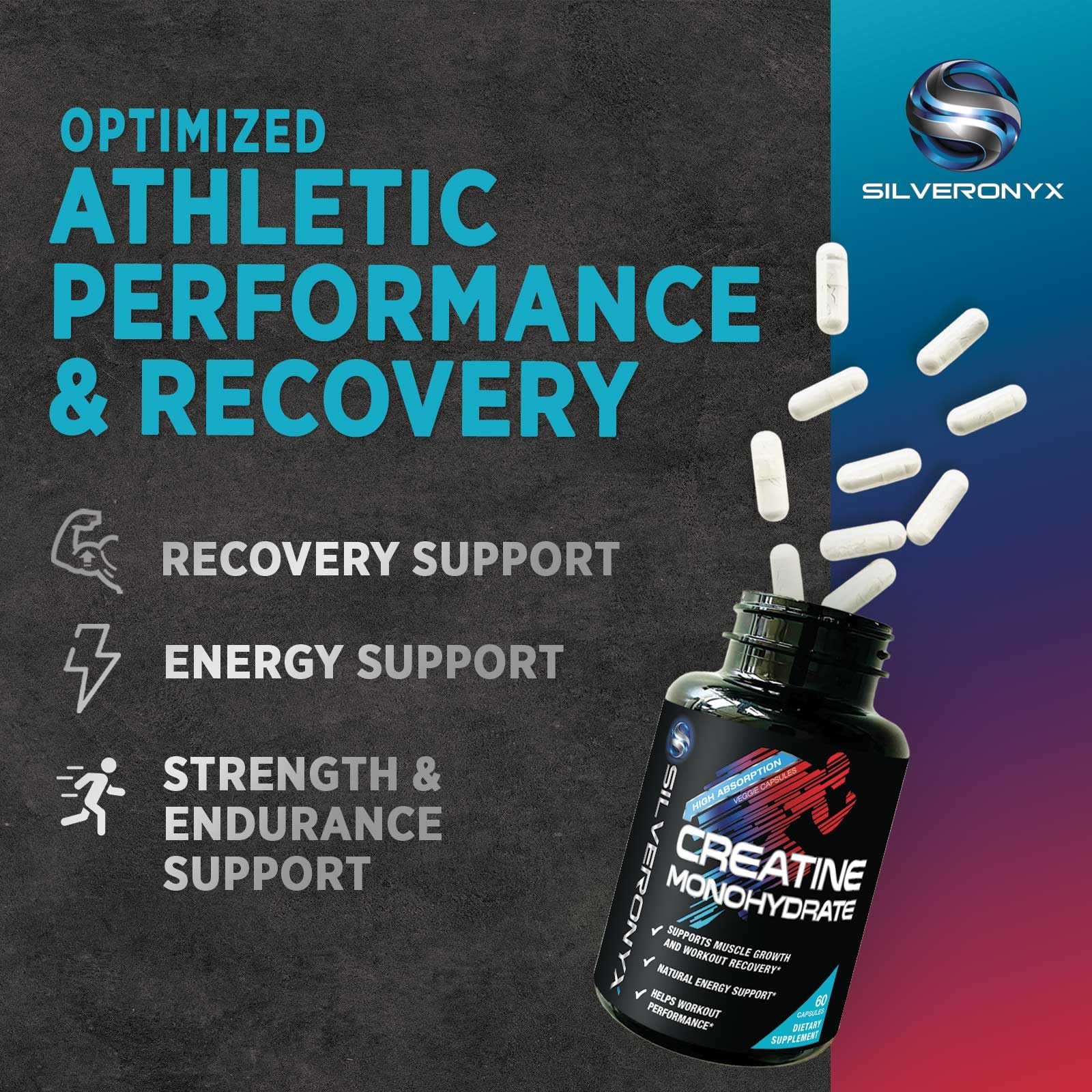 Creatine Monohydrate 3000mg Per Serving – 3X Strength 60 Count (Pack of 1)