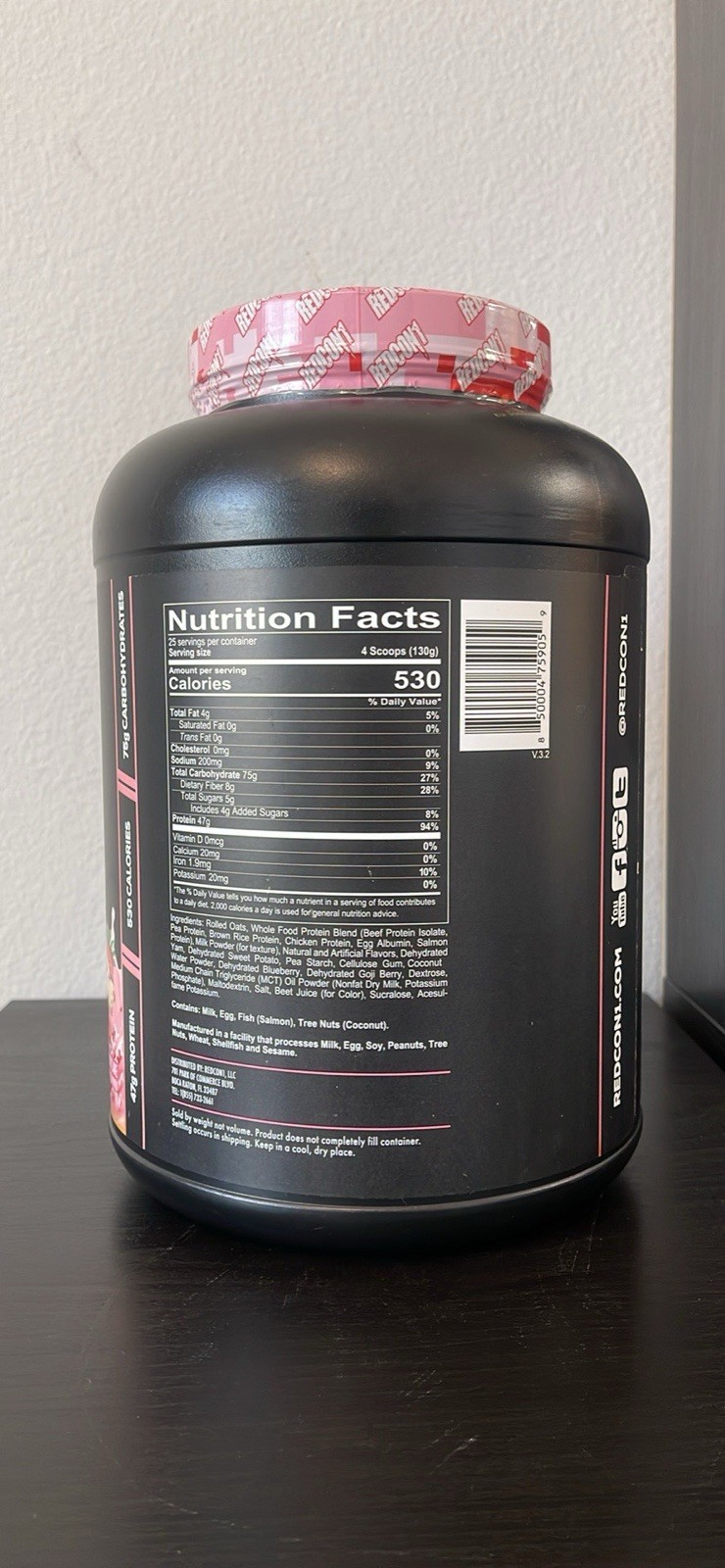 REDCON1 MRE Whole Food Protein Powder Strawberry Shortcake 25 Servings High Pro…