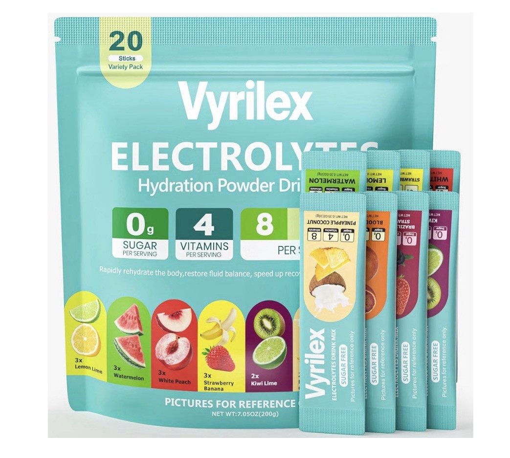 Vyrilex Electrolytes Hydration Powder Mix Variety Pack 20 Servings