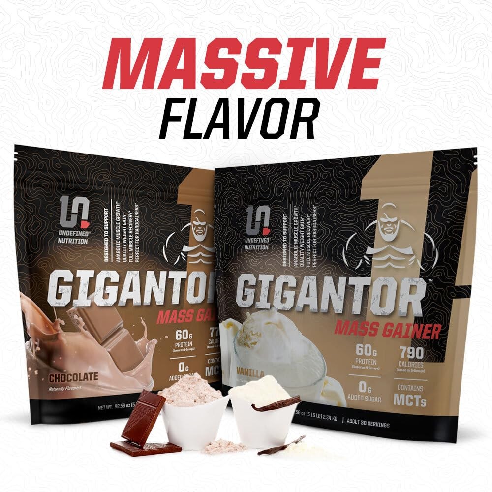 Undefined Nutrition Gigantor Mass Gainer by Brian Shaw 60g Protein, 30 Servin…