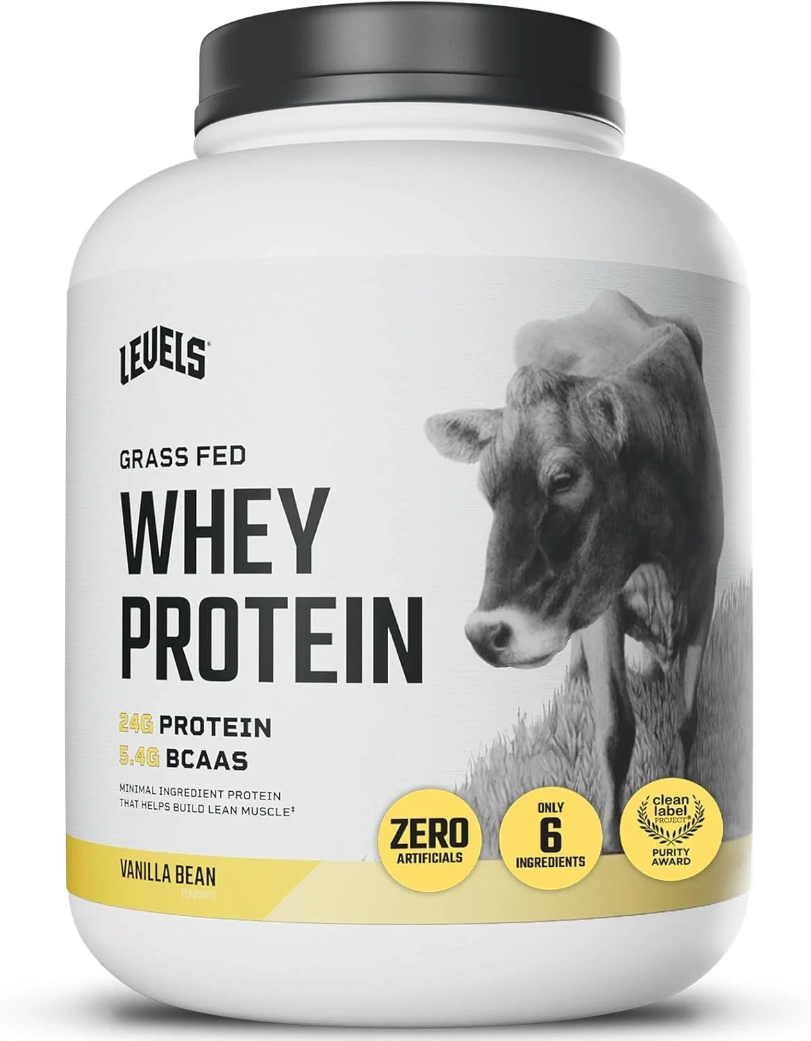 Levels Grass Fed Whey Protein Powder, No Artificials, 24G 5 LBS Exp 12/2026