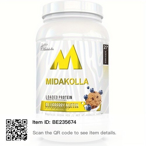 27 Servings 25g Protein whey Low Carb & Sugar, Prebiotic Fiber, Blueberry Muffin