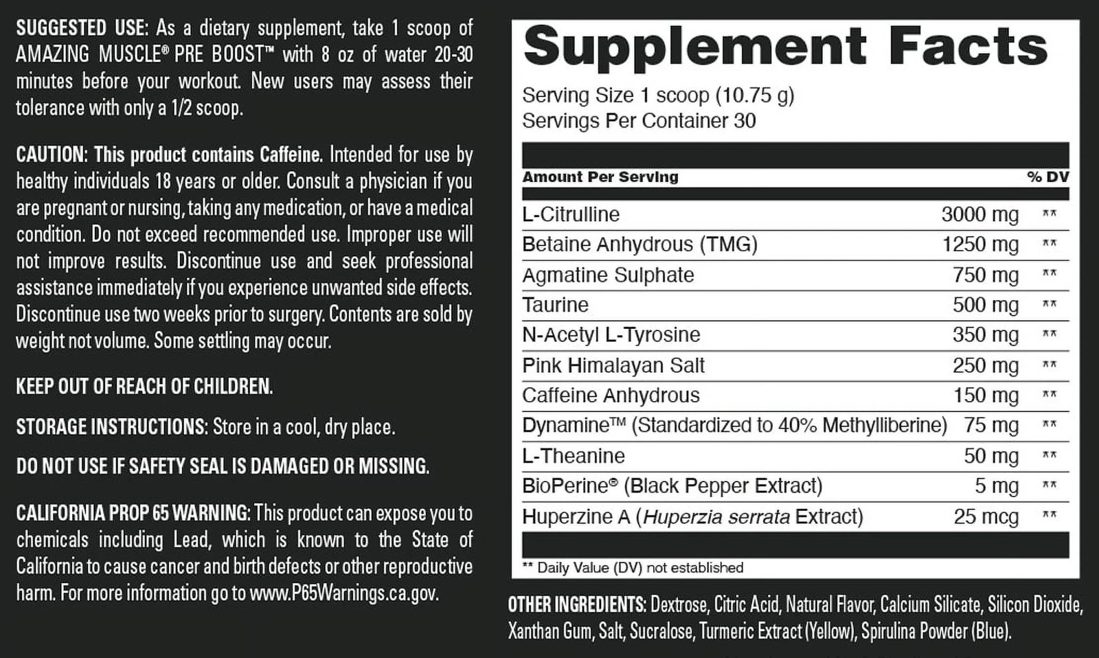Pre Boost 324 Grams Powder Natural Lemon Lime Flavor Supplement | 30 Servings |